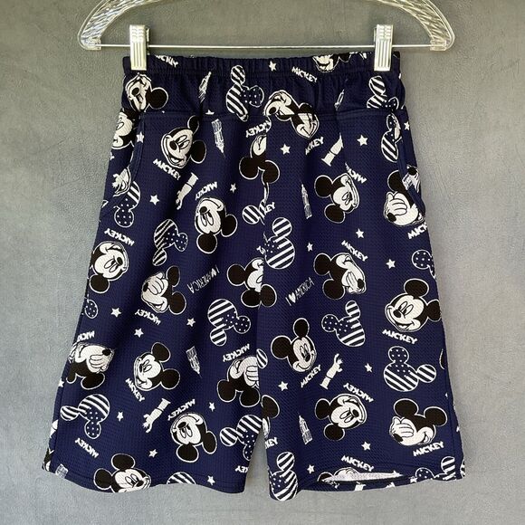 Rare Asian Disney Mickey Mouse Long Shorts Seersucker Men's Small Liberty Flag - Picture 1 of 10